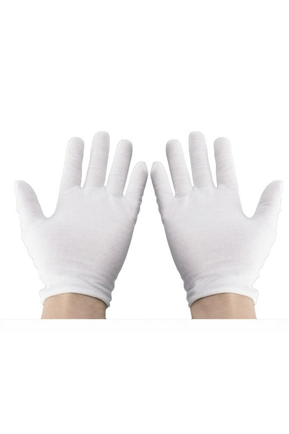 Gloves,Solid Color Coin Jewelry Silver Inspection Cotton Lisle Soft Protective Gloves