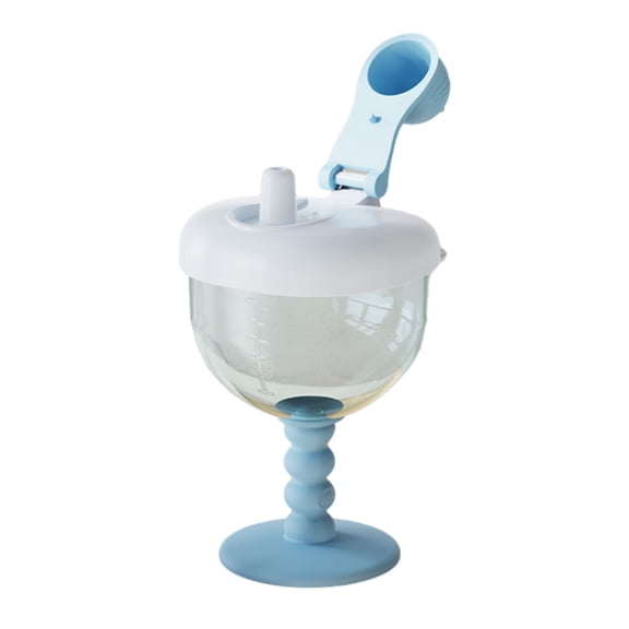 Ruanlalo Goblet Cup with Lid Straw & Measurements Spill-Proof Travel Cup Kids Sippy Cup for Party Birthday & Outdoor Use