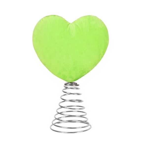 Ruanlalo Green Heart Tree Topper Soft Plush Heart Tree Topper Stuffed Love Heart with Metal Spring Base for Mini And Large Trees St. Patrick's Day Party Decoration