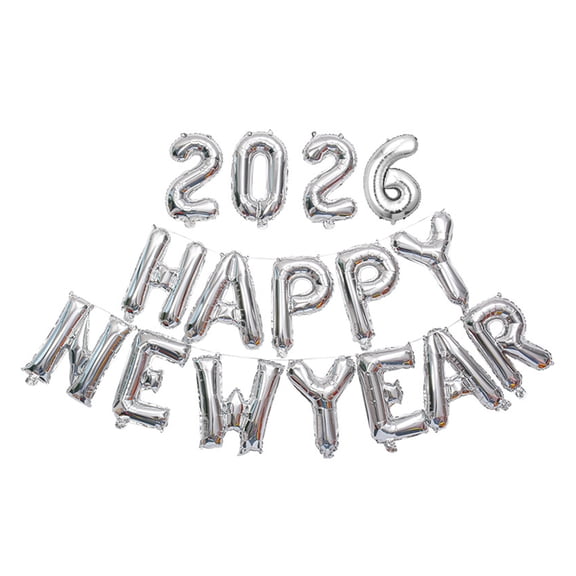 Ruanlalo HAPPY NEW YEAR 2026 Balloon 16 Inch Foil Letter Happy New Year Balloons NYE Banner Backdrop Decoration for New Year Eve Party Supplies
