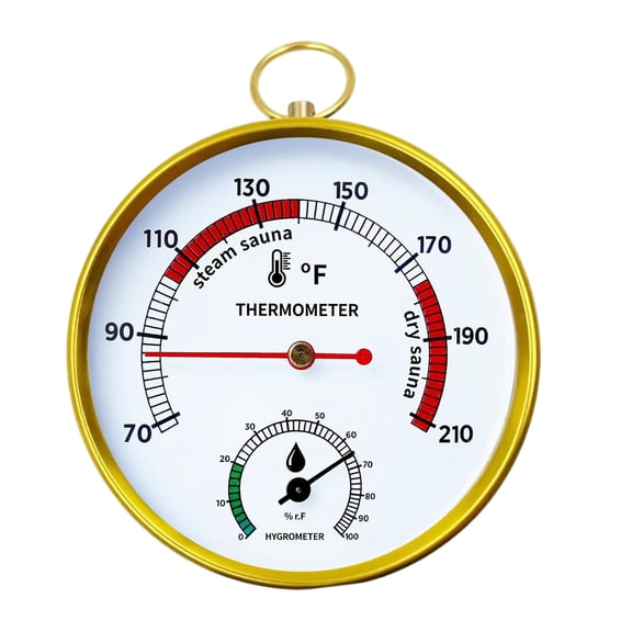 Ruanlalo Hanging Sauna Thermometer Hygrometer 2-In-1 Indoor Sauna Room Sauna Centigrade Fahrenheit Temperature Humidity Monitor Gauge Sauna Accessories