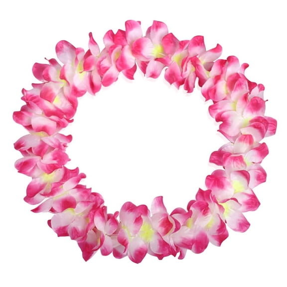 Ruanlalo Leis Flower Garlands Hawaii Tropical Party Wear Hen Night Fashion Dress Necklace Pink