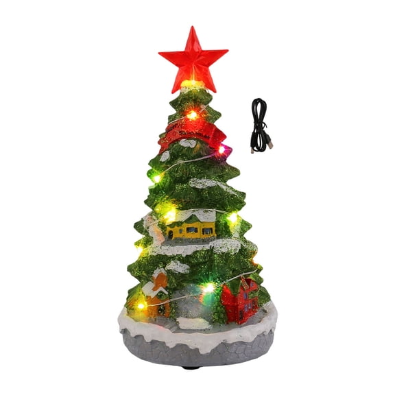 Ruanlalo Lighted Musical Christmas Tree Battery Operated Tabletop Christmas Tree Music Box with Multi-color Lights for Home Office Holiday Decor