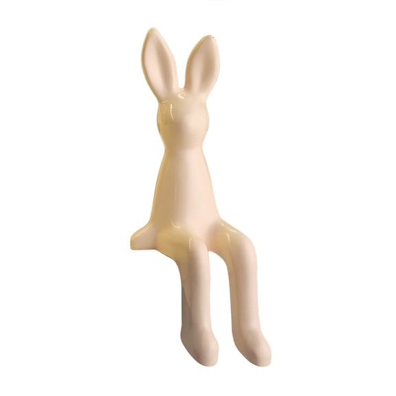 Ruanlalo Long Ear Bunny Figurine Colorful Sitting Rabbit Statue Animal Sculpture Home Office Desktop Car Dashboard Decoration