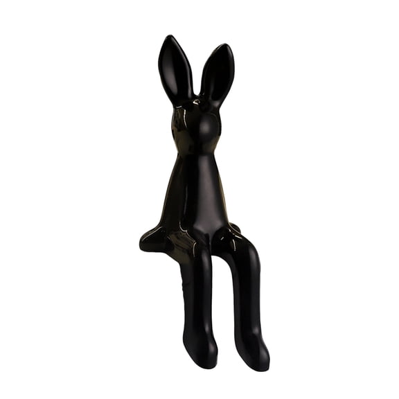 Ruanlalo Long Ear Bunny Figurine Colorful Sitting Rabbit Statue Animal Sculpture Home Office Desktop Car Dashboard Decoration