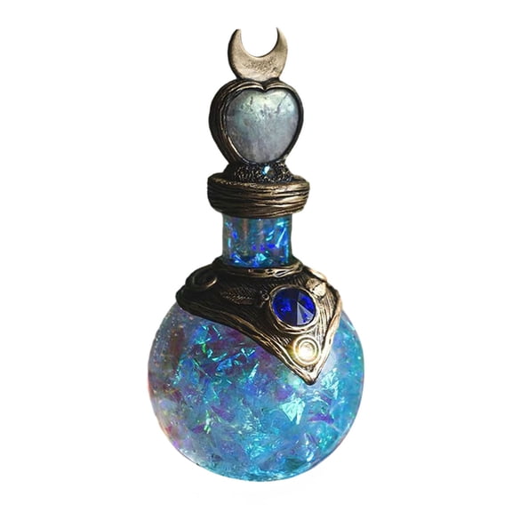Ruanlalo Magic Potion Bottle Mermaid Aura Perfume Bottle Vintage Resin Quartz Gemstone Wishing Bottle Handmade Gift for Her Girlfriend Wife