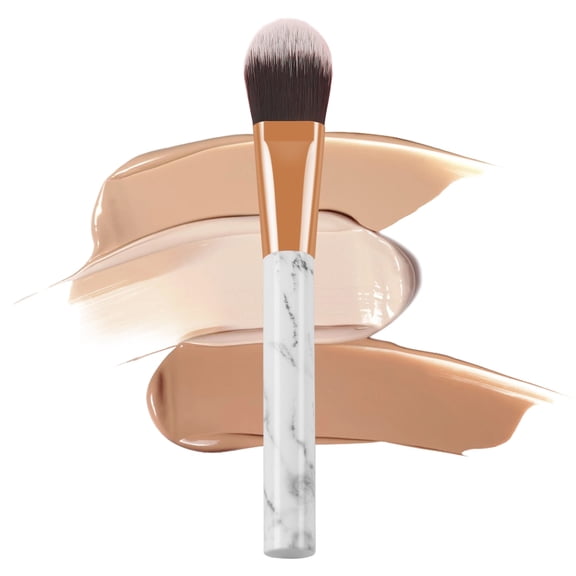 Ruanlalo Makeup Brush Marbling Portable Long Lifespan Safe Soft Cosmetics Tools Aluminum Tube BB Cream Foundation Brush for Female
