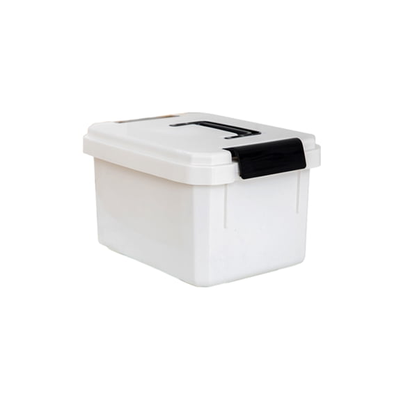 Ruanlalo Medicine Storage Case Empty First Aid Box with Lockable Lid Adjustable Multi-compartment Tier Family Medication Organizer for Household Use Travel Carrying