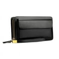 thumbnail image 1 of Ruanlalo Men Faux Leather Double Zipper Wallet Purse Money Holder Clip Clutch Handbag Black, 1 of 6