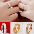 thumbnail image 1 of Ruanlalo Men Women Wedding Band Ring Stainless Steel Matte Ring Jewelry Couple Gift Gold Size 5, 1 of 6