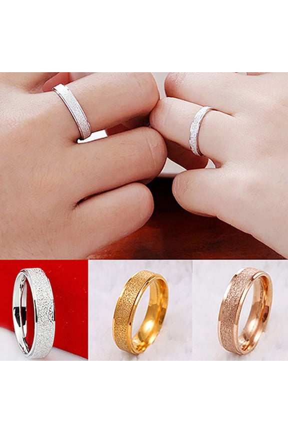 Men Women Wedding Band Ring Stainless Steel Matte Ring Jewelry Couple Gift Silver Size 8
