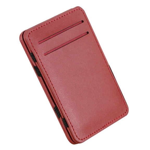 Ruanlalo Men's Faux Leather Money Clip ID Credit Card Holder Business Pocket Wallet Purse Red