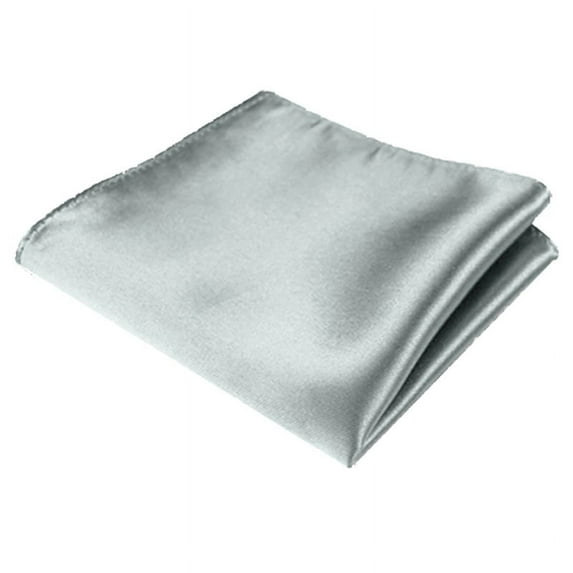 Ruanlalo Men's Satin Solid Plain Color Handkerchief Hanky Pocket Square for Wedding Party Silver Grey