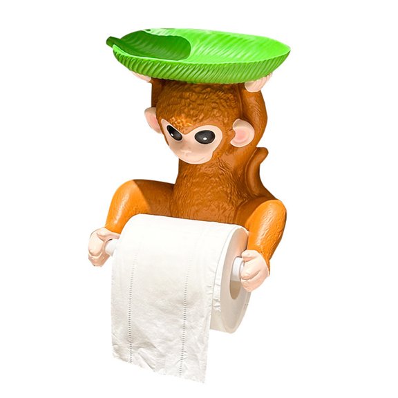 Ruanlalo Monkey Design Napkin Holder Two-Way Paper Roll Function Soap Box Easy Installation Tissue Storage Rack Bathroom Accessories