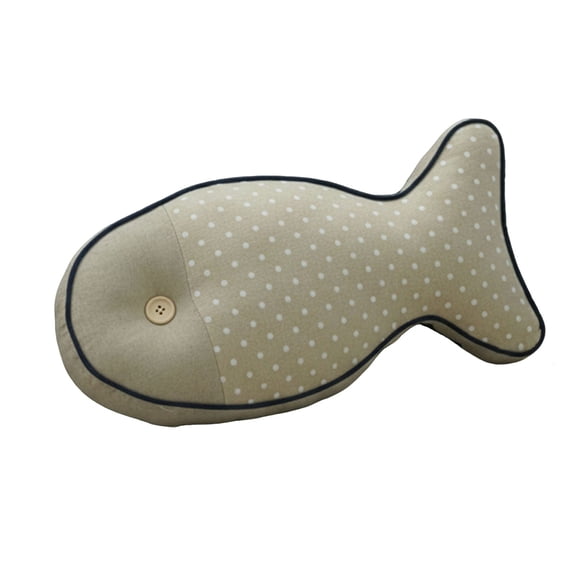 Ruanlalo Nautical Fish Canvas Pillow Striped Fish Shape Throw Pillow Stuffed Plushie Hugging Back Cushion Sofa Bedroom Living Room Decoration