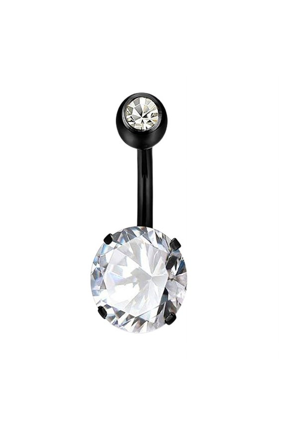 Navel Ring Cute Comfortable Smooth Surface Navel Body Jewelry Piercing for Banquet Black