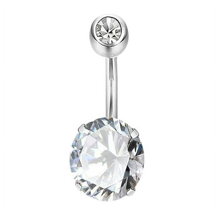 Ruanlalo Navel Ring Cute Comfortable Smooth Surface Navel Body Jewelry Piercing for Banquet Silver