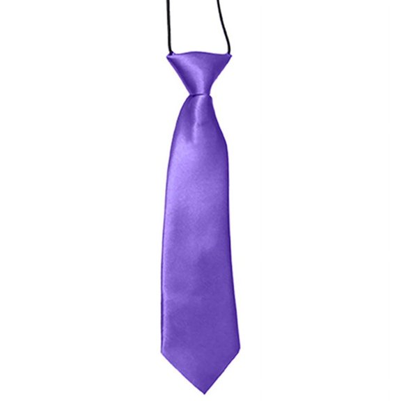 Ruanlalo Necktie Breathable Elastic Solid Color Boy Stain Necktie for Wedding Purple