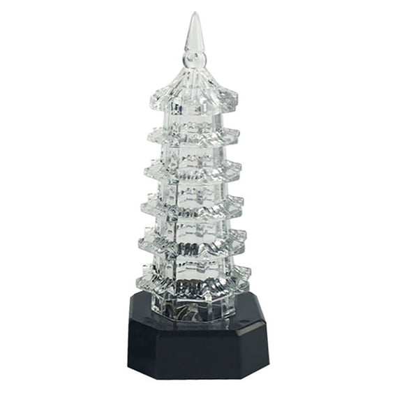 Ruanlalo Night Light Battery Powered Colorful Lights Acrylic Pagoda Tower Shape LED Lamp Multicolor