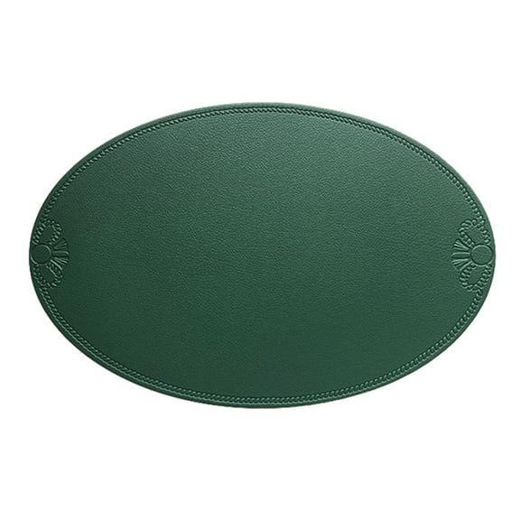 Ruanlalo Oval Placemat Dining Table Heat Insulation Pad Imitation Leather Waterproof Placemat Protect Table Top from Scratches And Spills for Home Table Decor