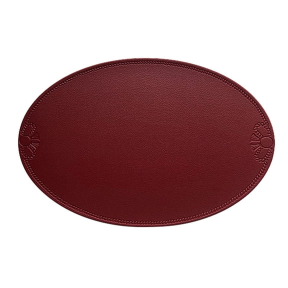 Ruanlalo Oval Placemat Dining Table Heat Insulation Pad Imitation Leather Waterproof Placemat Protect Table Top from Scratches And Spills for Home Table Decor