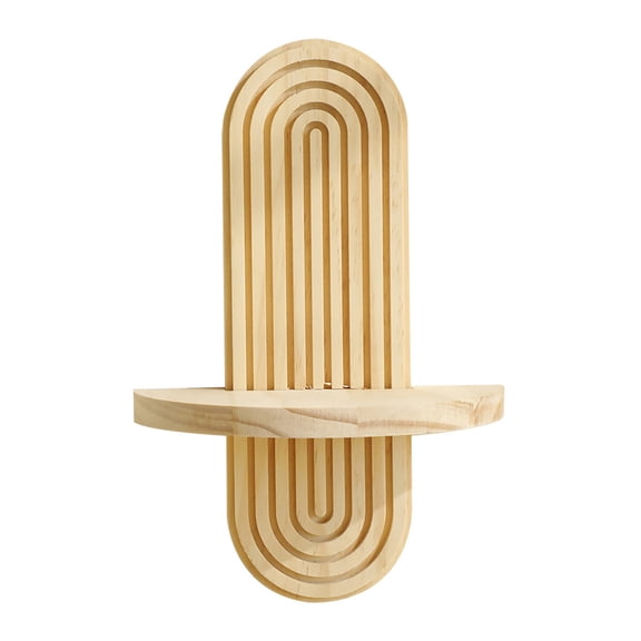 Ruanlalo Oval Spiral Wall Floating Shelf Bohemia Farmhouse Rustic Wooden Wall Mount Display Shelf Decoration Living Room Bedroom Bathroom Storage Rack
