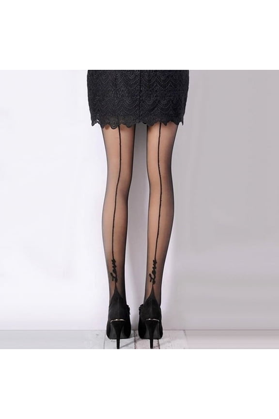 Pantyhose,Women Sexy English Love Letter Tattoo Jacquard Leggings Tights Pantyhose Stockings