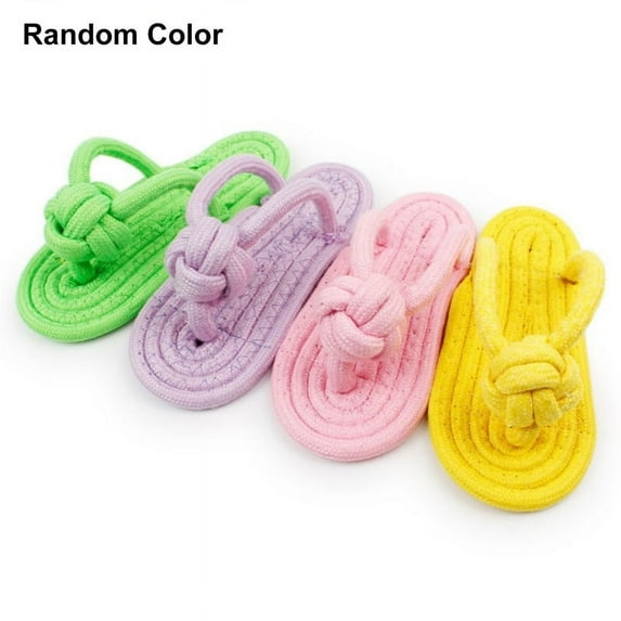 Ruanlalo Pet Dog Cat Candy Colors Braided Slippers Toys DIY Biting Teeth Grinding Tool Random Color L