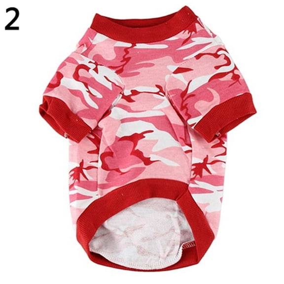 Ruanlalo Pet Spring Autumn Cute Cool Camouflage Cotton Vest Cat Dog Puppy Apparel Clothes Pink M