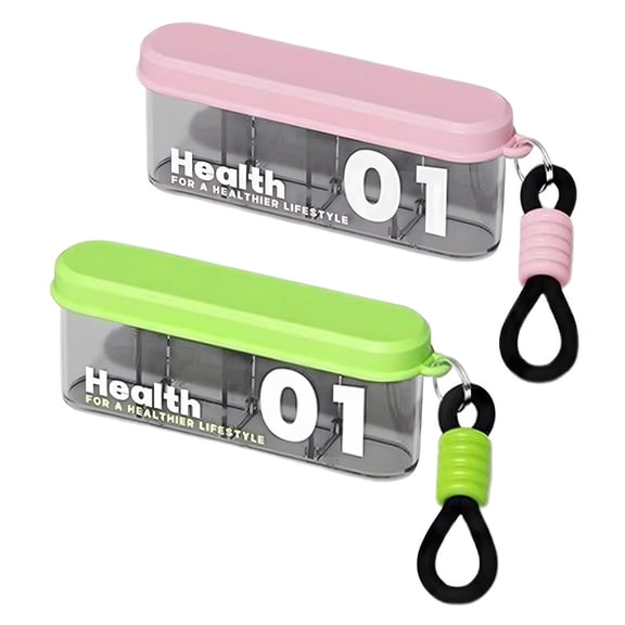 Ruanlalo Portable Pill Box 4 Compartments Transparent Pill Case Travel Pill Organizer Tablet Dispenser with Slider Lock for Pocket Handbag Purse Storage