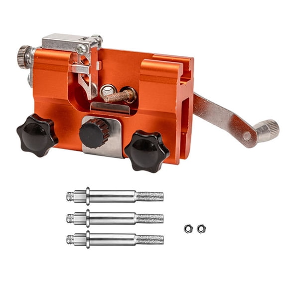 Ruanlalo Saw Chain Sharpener Universal Chainsaw Sharpener Quick Chainsaw Sharpener with Angle Guide Interchangeable Grinding Pins for All Chainsaws