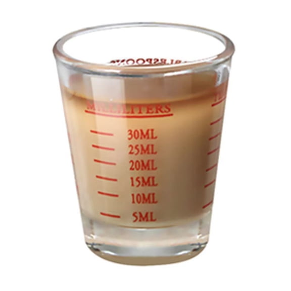 Ruanlalo Shot Glass Measuring Cups Espresso Jigger with Scale Heavy Glass Cups for Kitchen Bar Accessories Baking Cooking