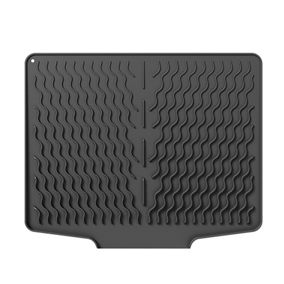 Ruanlalo Silicone Drain Mat Nordic Style Heat-Resistant Rectangular Shape Sloped Design Non-slip Dish Drying Mat Kitchen Accessory