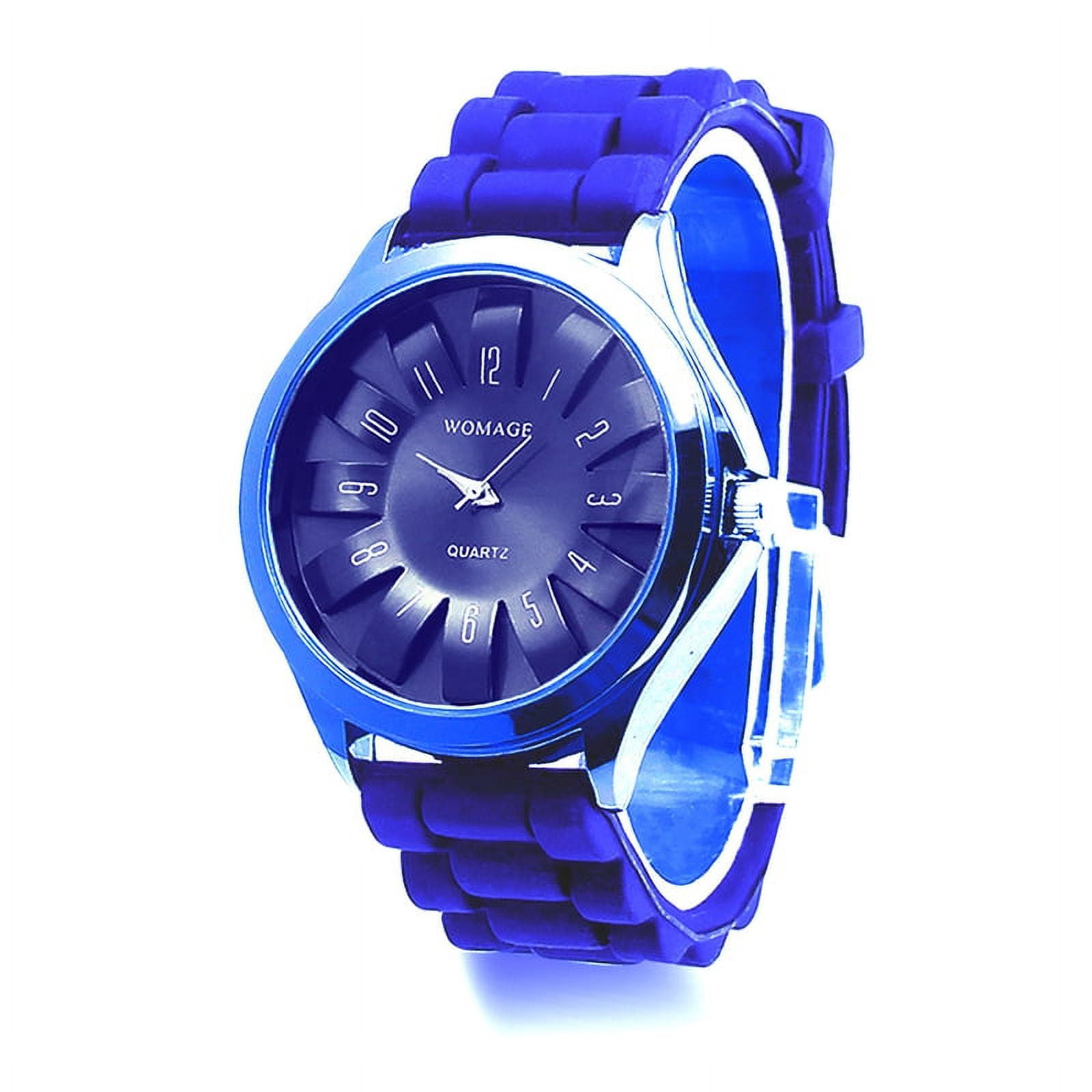 Women\'s Blue Silicone Band Analog Watch‎ Floral Dial Time and Tru Women main image 4