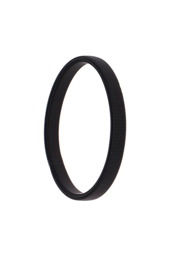 Simple Men Spring Cuff Bartender Bangle Elastic Wristband Ring Metal Bracelet Black