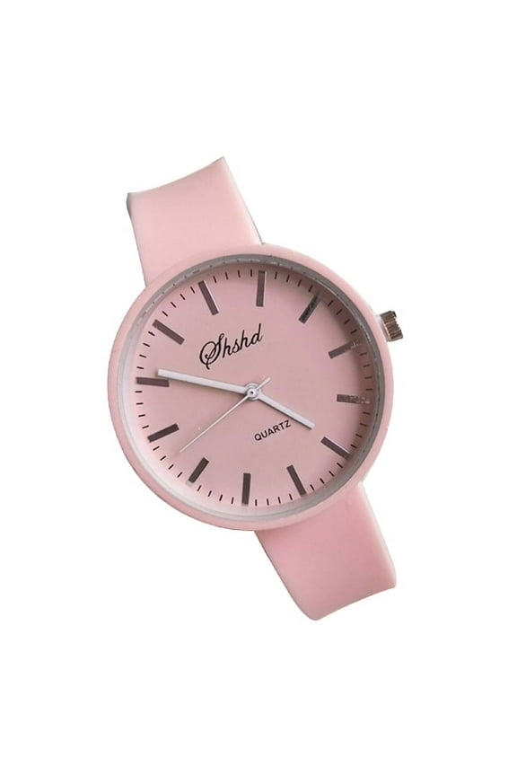 Sport Watch Stylish Analog Display Small Unisex Comfortable Quartz Watch for School Pink