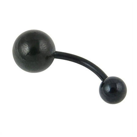 Ruanlalo Surgical Stainless Steel Ball Barbell Belly Navel Ring Button Body Piercing Black