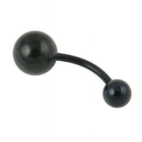 Ruanlalo Surgical Stainless Steel Ball Barbell Belly Navel Ring Button Body Piercing Black