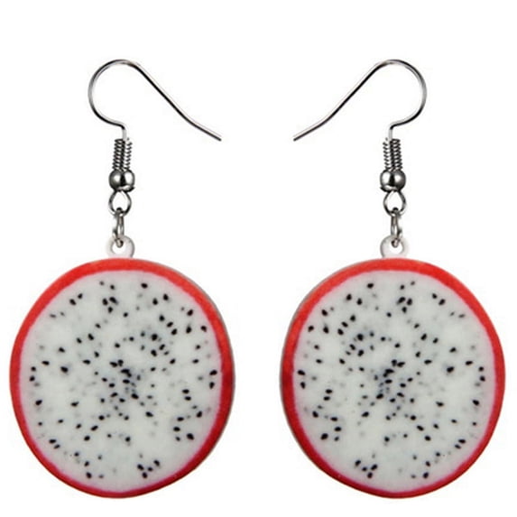 Ruanlalo Sweet Fruit Watermelon Strawberry Dangle Women Ear Hook Earrings Party Jewelry Pitaya#