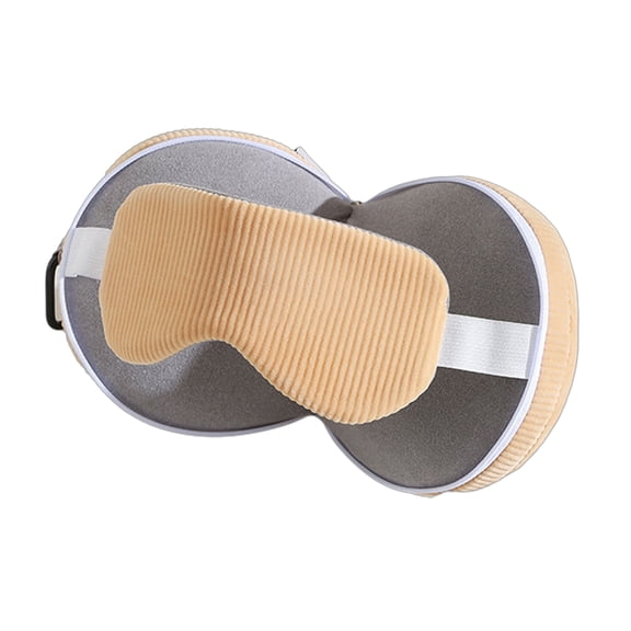 Ruanlalo Travel Neck Pillow with Eye Mask 2-in-1 Portable Neck Support Pillow Zippered Foldable Pillow with Carabiner for Neck Pain Relief Flights Car Trips