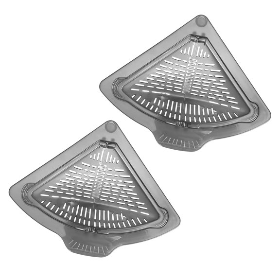 Ruanlalo Triangular Magnetic Drain Basket Sink Corner Strainer Triangular Kitchen Sink Drain Basket Waste Catcher for Debris Food Scraps Leftovers