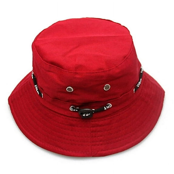 Ruanlalo Unisex Bucket Hat Hunting Fishing Outdoor Cap Summer Travel Sun Screen Hats Red