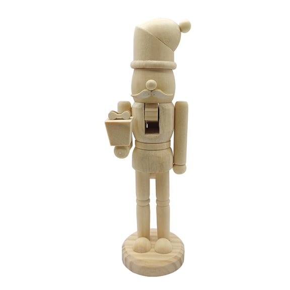 Ruanlalo Unpainted Xmas Nutcracker Figure DIY Blank Nutcracker Soldier Figurine Unfinished Wooden Nutcracker Figure for Christmas Decoration Craft Project