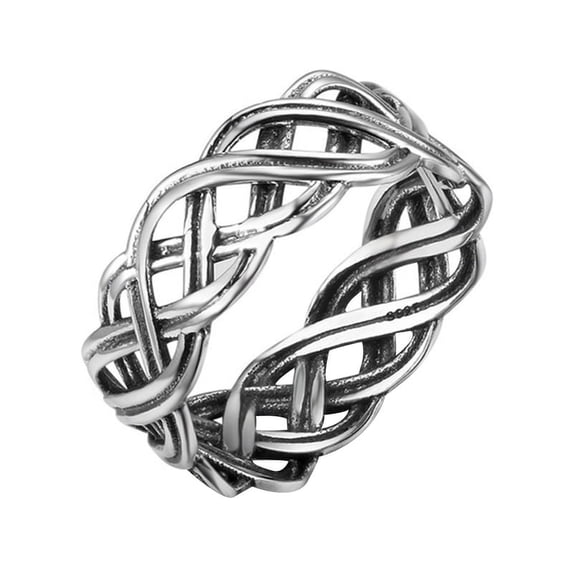 Ruanlalo Vintage Infinity Intertwined Cross Knot Finger Ring Women Band Party Jewelry Silver US 10