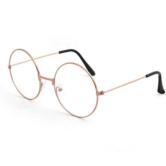 Ruanlalo Vintage Women Men Round Circle Metal Spectacles Optical Glasses Eyeglasses Frame Rose Gold