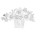 thumbnail image 1 of Ruanlalo Wedding Bridal Flower Rhinestone Hair Pin Clip Bridesmaid Side Comb Jewelry Silver, 1 of 6