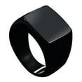thumbnail image 1 of Ruanlalo Wedding Ring Solid Color Finger Decoration Stainless Steel Men Square Band Finger Ring for Party Black US 11, 1 of 6
