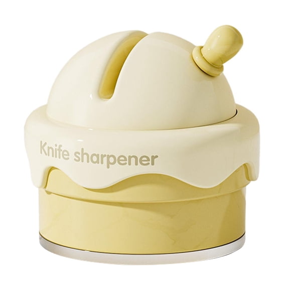 Ruanlalo Whetstone Ice Cream Shape Kitchen Sharpener ABS Ceramic Easy to Use Knife Scissor Sharpener Practical Tool