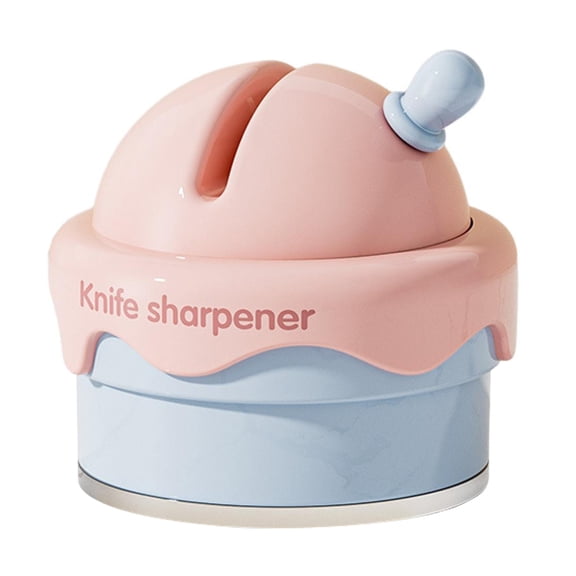 Ruanlalo Whetstone Ice Cream Shape Kitchen Sharpener ABS Ceramic Easy to Use Knife Scissor Sharpener Practical Tool
