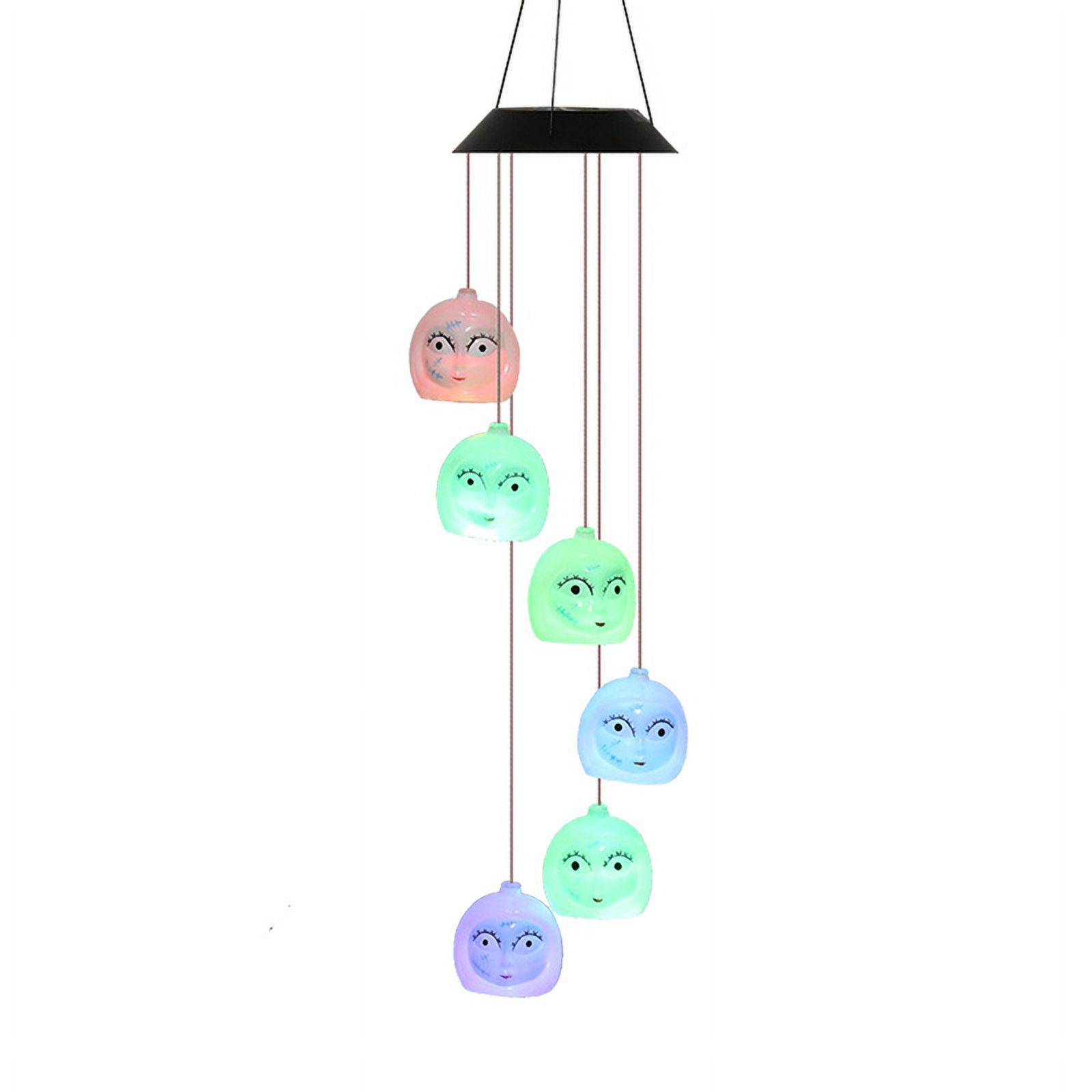Ruanlalo Wind Chime Light,Horror Ghost Head Shape Wind Chime Light